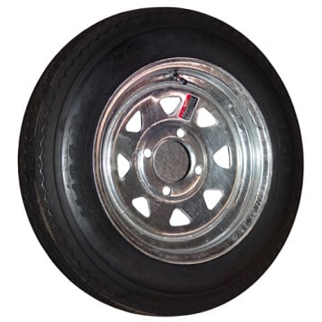 480-12 Bias Trailer Tire – Galvanized – 990 lb Capacity - 4 on 4” – Load Range C