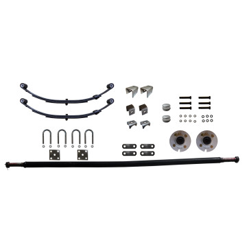 2,000 lb. Capacity Complete Axle Kit - 4-Bolt Hubs - 65" Hub Face - Fits 51" to 57" Wide Trailer Frame