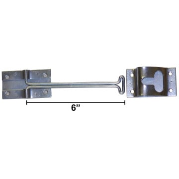 Trailer Door Holder Hook & Keeper - 6" - Zinc Plated