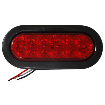Buyers 5626510 - 6" Oval - Stop -Turn -Tail Light -10 LEDS with Grommet & Plug