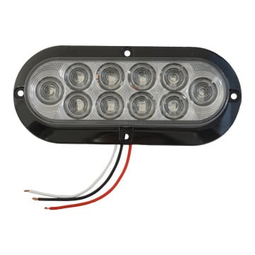 Optronics 6" Clear Oval Tail Light - 10 LEDs - Clear Lens 