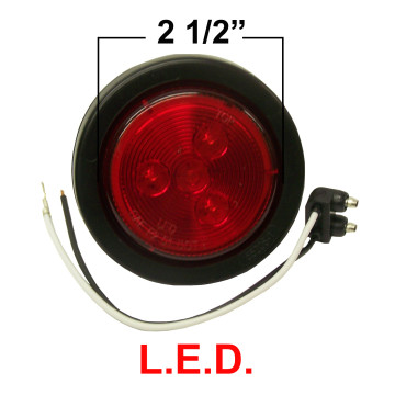 Buyers 2.5" Red - 4 LED - Marker Light w/ Grommet & Plug