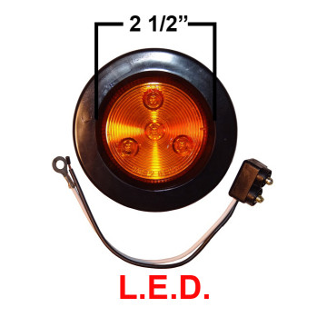 Buyers 2.5" Amber - 4 LED - Marker Light w/ Grommet & Plug