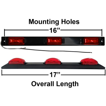 Buyers 3-Bar Red LED Marker Light - 9 LEDs - Submersible