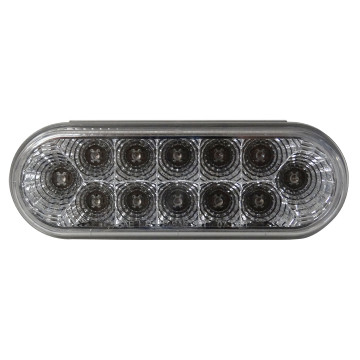 6" Oval LED Tail Light - Clear Lens - 12 Red LEDs