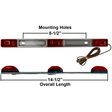 Optronics 3-Bar Red LED Marker Light - Stainless Steel - Submersible