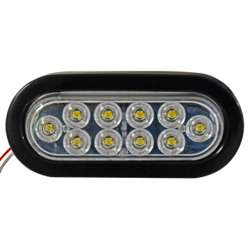 Buyers 6" Oval - 10 LED - Clear - Backup Light with Grommet & Plug