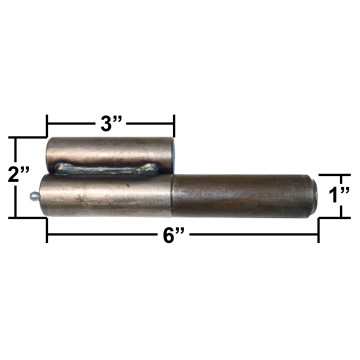 Trailer Door Hinge - 2 Piece Barrel Hinge with Grease Fitting - 1" x 6" with 3/4" Pin