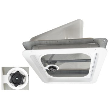 Trailer or RV Roof Vent - 14" x 14" - White