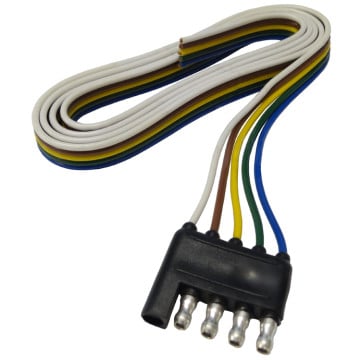 5 Flat End Wiring Harness - Trailer End - 48" Long