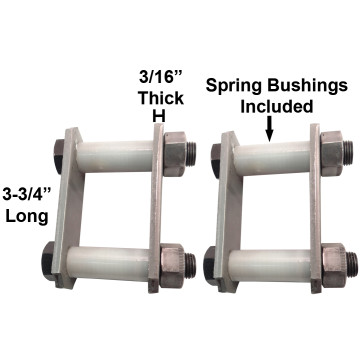 Trailer Shackle Repair Kit (Both Sides) For 1 3/4" Wide Springs Shackles 3 3/4" Long For Single Axle Trailers