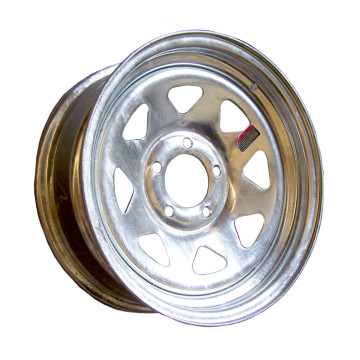 Trailer Wheel - 15" x 6" Rim - 5 on 4 1/2" Bolt Circle - Galvanized 