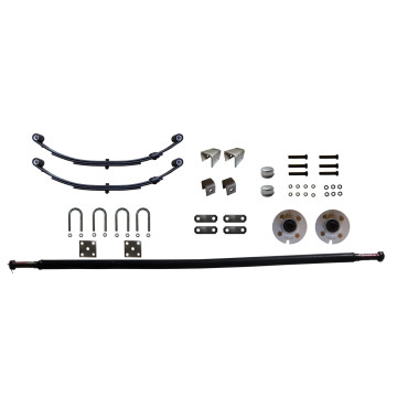 2,000 lb. Capacity Complete Axle Kit - 4-Bolt Hubs - Fits 60" Wide Trailer Frame