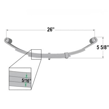 Trailer Leaf Spring - 3 Leaf - 800 lbs. Capacity