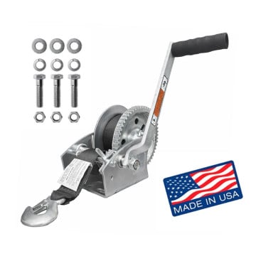Dutton-Lainson 1,800 lb. Hand Winch with 20' Strap & Bolt Kit 
