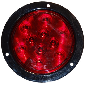 Optronics 4" Round Tail Light with Flange - 10 LEDs