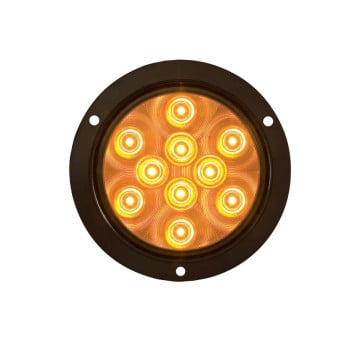 4" Round "Turn Signal" with Flange - 10 LEDS - Amber