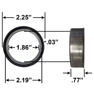 Stainless Steel Spindle Wear Ring - 2.24" O.D.