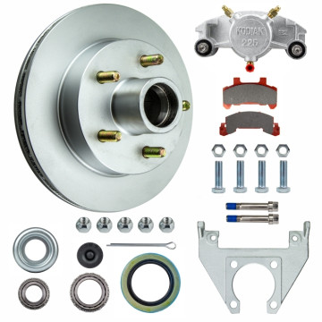 Kodiak 10" Integral Hub/Rotor Disc Brake Assembly - 5 on 4 1/2" - Dacromet Coated
