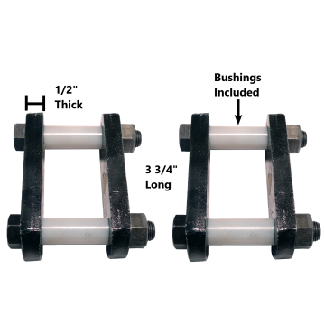 Trailer Shackle Kit - For 1 3/4" Wide Springs - For Single Axle Trailers - Heavy Duty