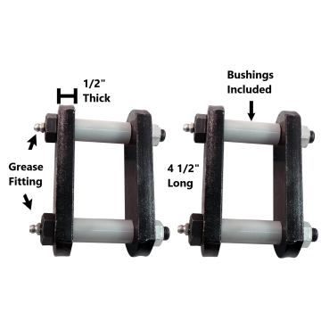  Trailer Shackle Kit - For 1 3/4" Wide Springs - For Single Axle Trailers - Heavy Duty With Welt Bolts