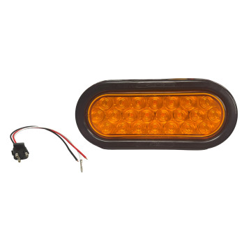 Optronics 6" Oval Warning Light (Strobe) - 22 LEDS with Grommet & Plug