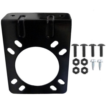Mounting Bracket for 7-Way Connector - Black - Includes Mounting Hardware