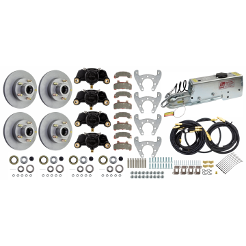 Tie Down 9.6" Eliminator Tandem Axle Disc Brake Kit - 5 on 4 1/2" - Galv-X Coated Rotors