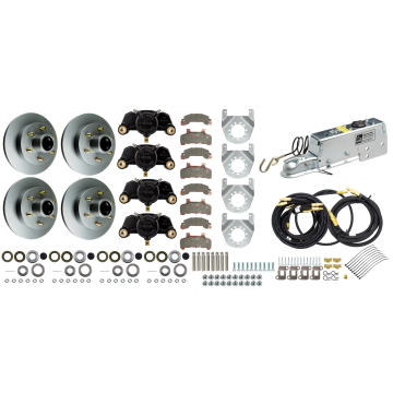 Tie Down 12" Tandem Axle Disc Brake Kit - 6 on 5 1/2" - Galv-X Coated Rotors