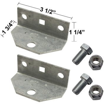 Tie Down Swivel Brackets with Bolts and Nuts - One Pair - Galvanized 