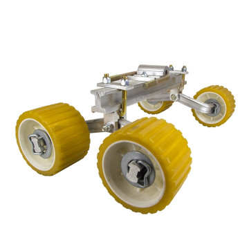 Quad Roller Assembly with 3" x 5" Yellow Wobble Rollers