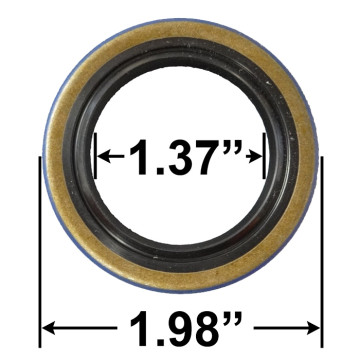 Double Lip Grease Seal - 1.37" I.D. - 1.98" O.D. Markings: 13194