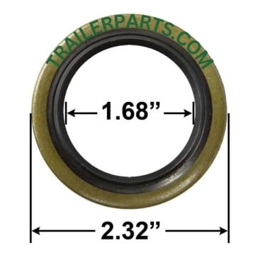 Double Lip Grease Seal - 1.68" I.D. - 2.32" O.D. - Markings: 168233