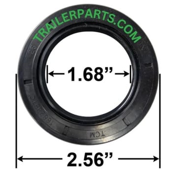 Double Lip Grease Seal - 1.68" I.D. - 2.56" O.D. - Markings: 168255TC - Rubber Coated
