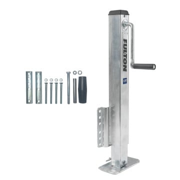 Fulton Trailer Jack - 2.25" Square - Zinc Plated - 2,500lbs - 28" Lift - Incl: Mounting Hardware