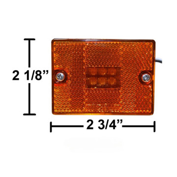 2 3/4" x 2 1/8" Marker Light - 6 LEDs - Amber
