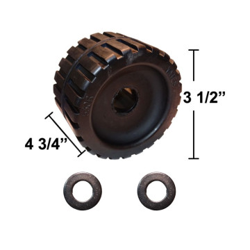 Ribbed Wobbler Roller - 3 1/2" x 4 3/4" - 1 1/8" Shaft Size