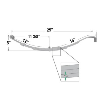 Trailer Leaf Spring - 4 Leaf - 1,150 lbs. Capacity