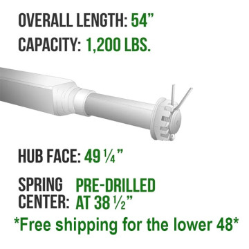 Trailer Axle - 1 1/2" Square - 2,000 lbs. Capacity - 1 1/16" Spindles - Galvanized