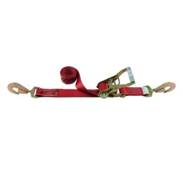 Snappin Turtle Ratchet Strap w/ Twisted Snap Hook - 2" x 6' - 10k Capacity - Red