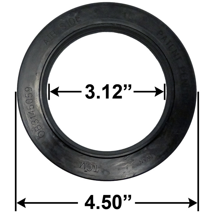 Double-Lip Grease Seal, Oil Seal 3.12 in. I.D. - 4.50 in. O.D
