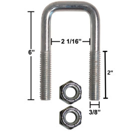 ECOTRIC 4 Piezas Remolque De Barco Con Perno En U Cuadrado 1/2 "x 3 1