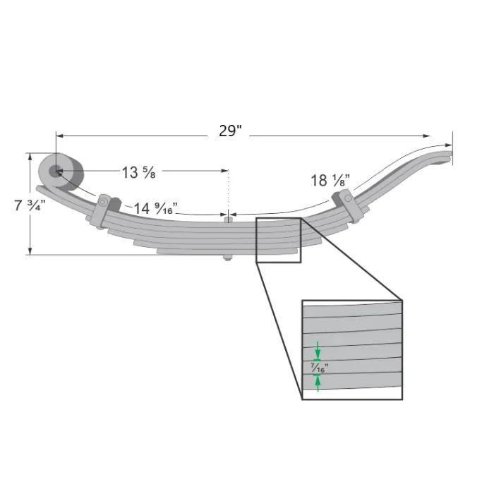 Trailer slipper spring measurement diagram