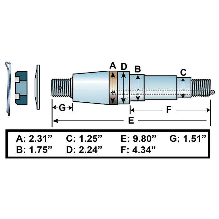 【Tallo】 Tie Down Engineering 80062A - Torsion Axle Spindle
