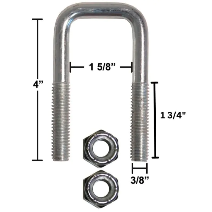 Square Trailer U-Bolt - 1 5/8” x 4” x 3/8”