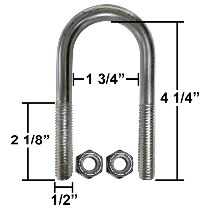4 PC 12 Round U Bolts Zinc Plated 3 Inch Wide U Bolt Maldives - View #3